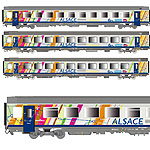 客車3輌セットVTU ALSACE Grand Est logo SNCF Ep�Y