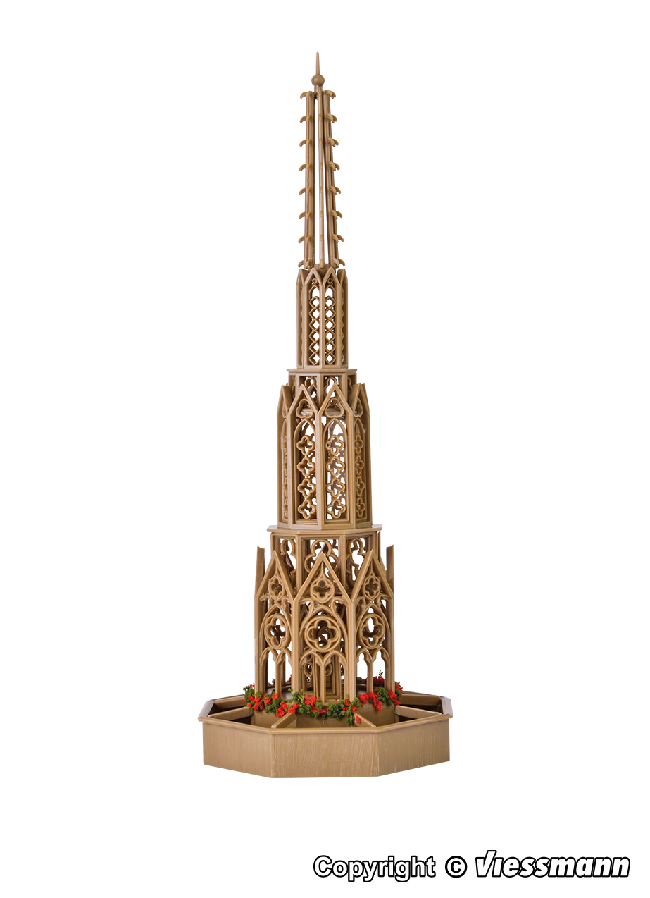 町の広場の噴水