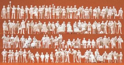 (HO)無着色フィギア120人　駅にて