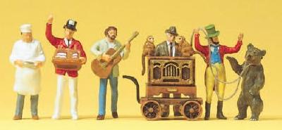 (HO)箱オルガン奏者、大道芸人、売り子