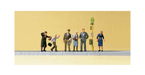 (Nゲージ)トラム停車場で待つ乗客