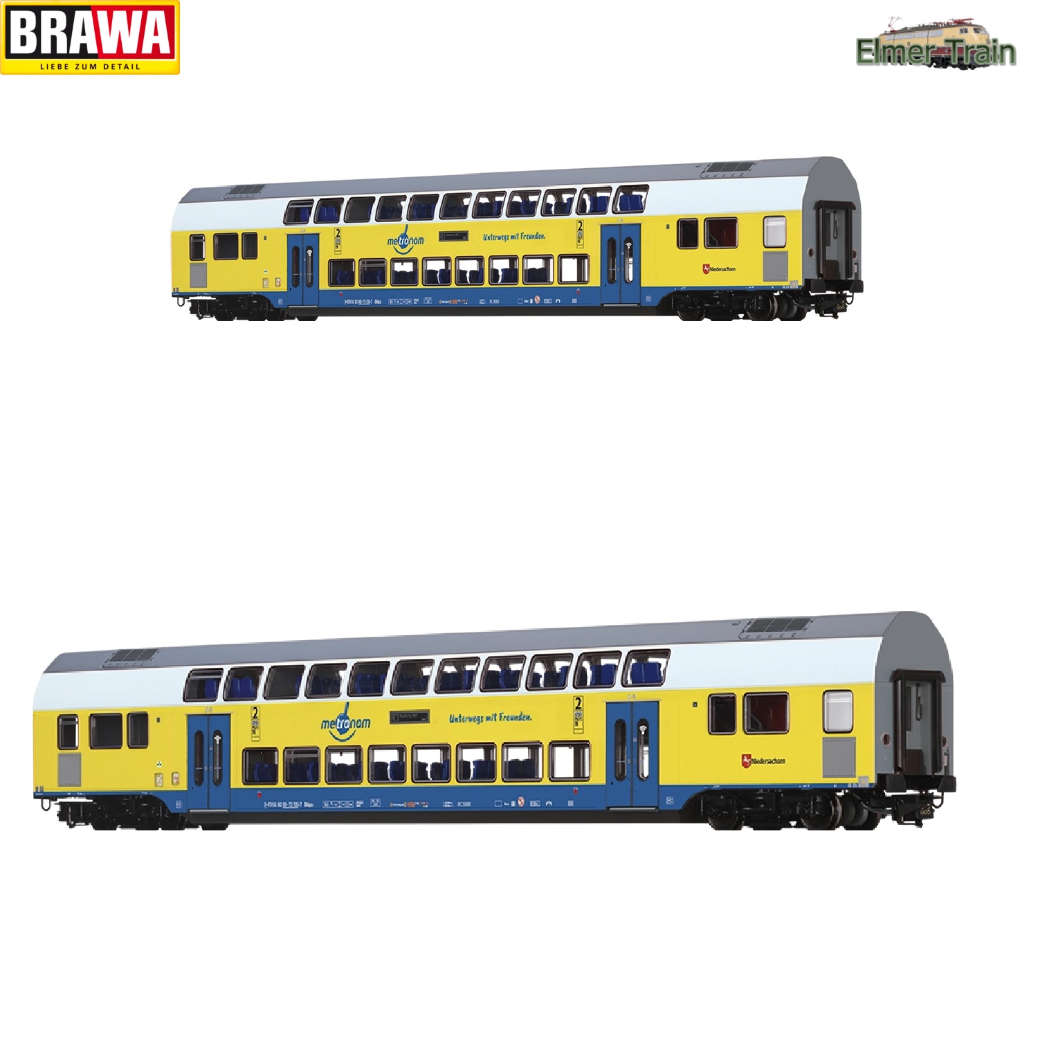 【予約】AC仕様 RE3 TWINDEXX VARIO 二階建て2等中間車 metronom Ep6 DCC 室内灯付き 車番違い2