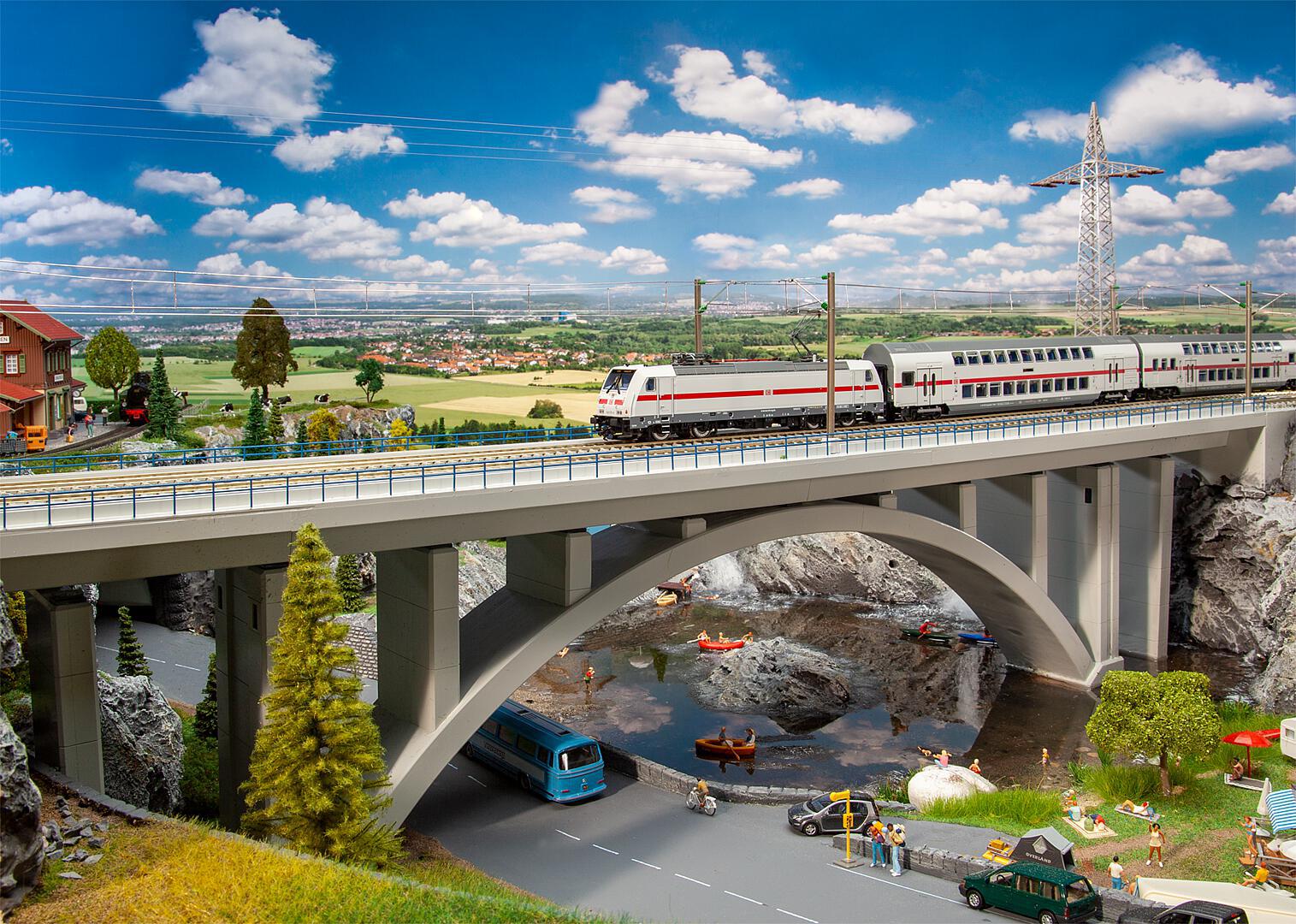 【年末年始SALE】コンクリートアーチ橋 複線 1015x137x217mm