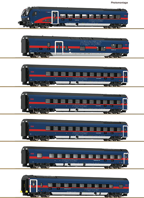 【予約】新型 Nightjet DANI 客車7輌セット OeBB Ep6 DCC 室内灯付き