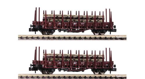 ステーク貨車2輌 DR Ep4 線路積載