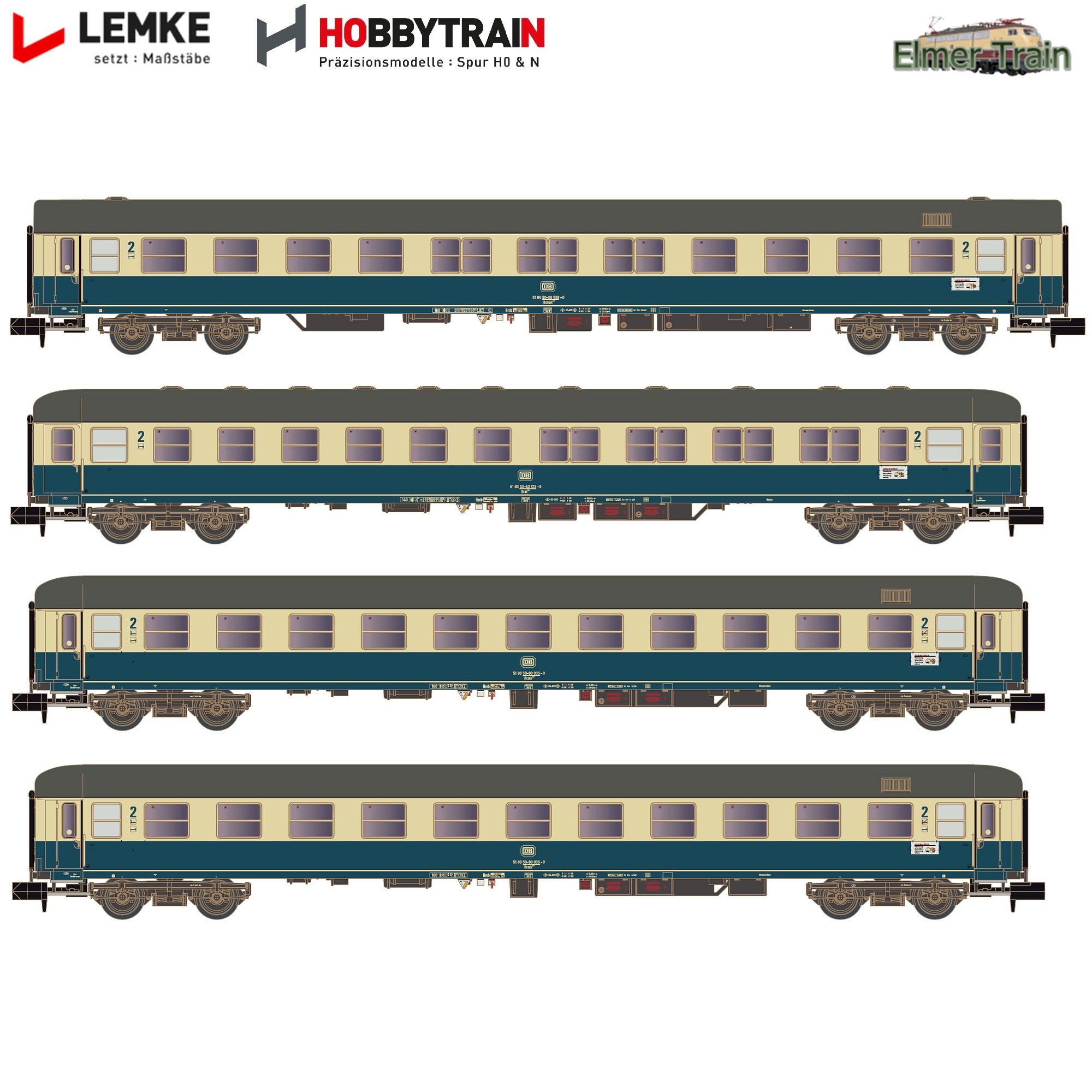 【予約】UIC客車4輌 寝台車 Turnus Ferienzug セット2 DB Ep4