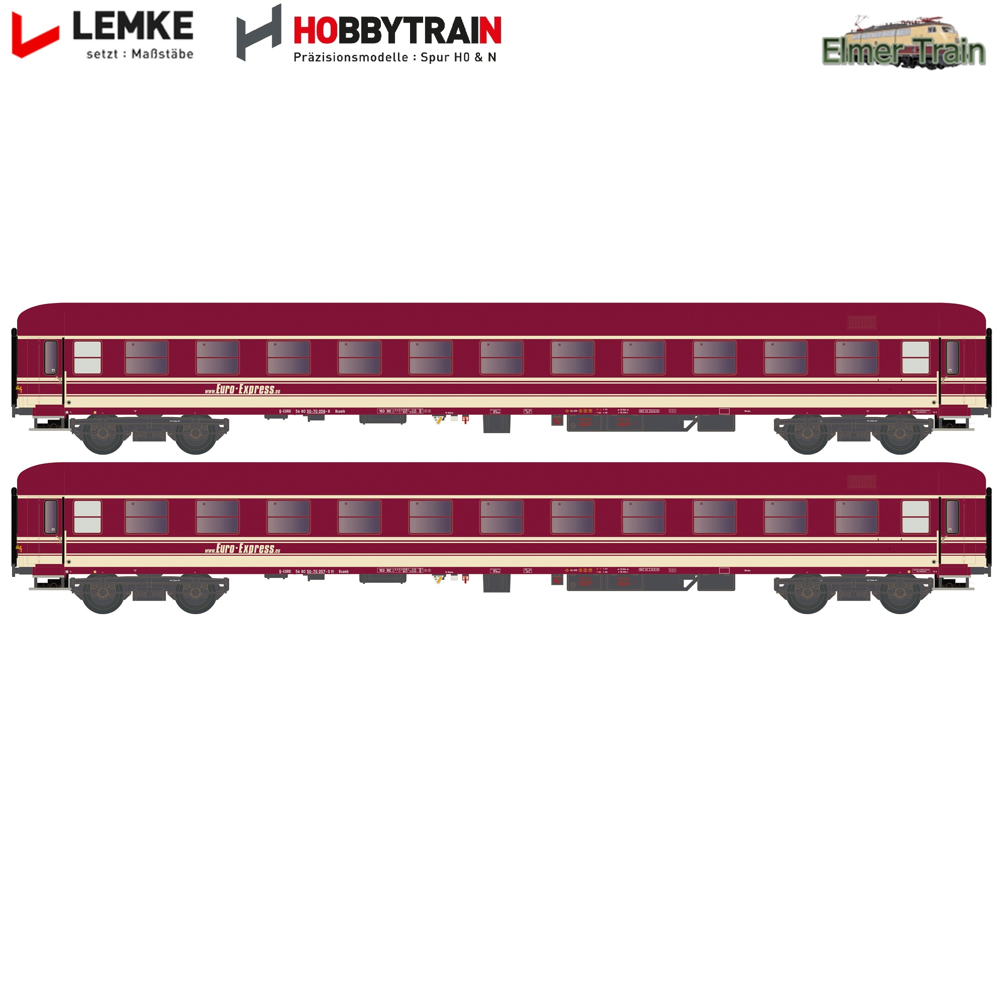 【予約】UIC-X Type  Bcm 246 クシェット車 2輌セット Euro-Express Ep6
