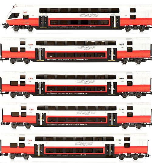 Cityjet 2階建て客車5輌セット OeBB Ep6