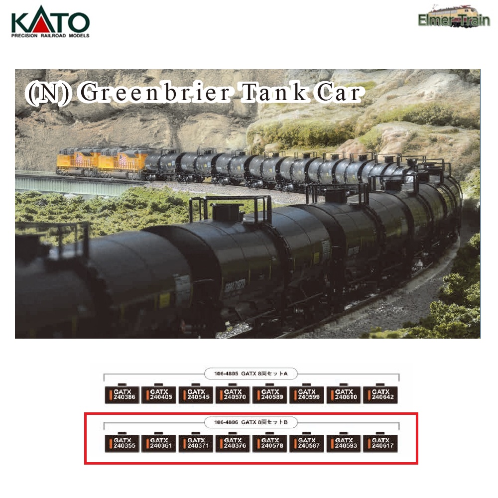 【ご予約】106-4806(N)Greenbrier Tank Car GATX 8両セットB