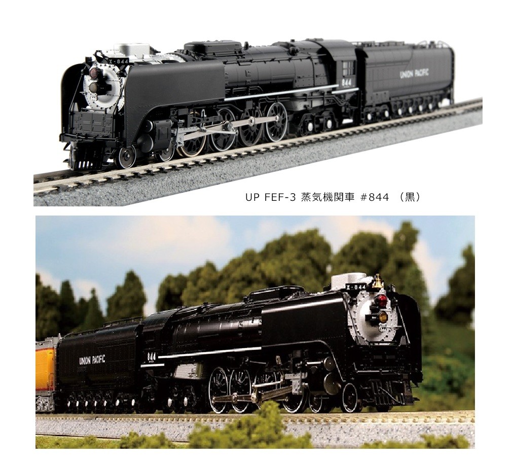 12605-2 再生産(N)UP FEF-3 蒸気機関車 #844 (黒)