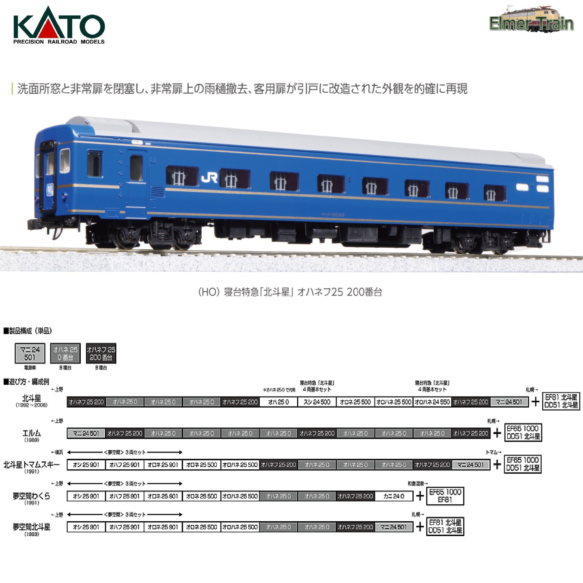 【ご予約】1-573 (HO) 寝台特急「北斗星」 オハネフ25 200番台
