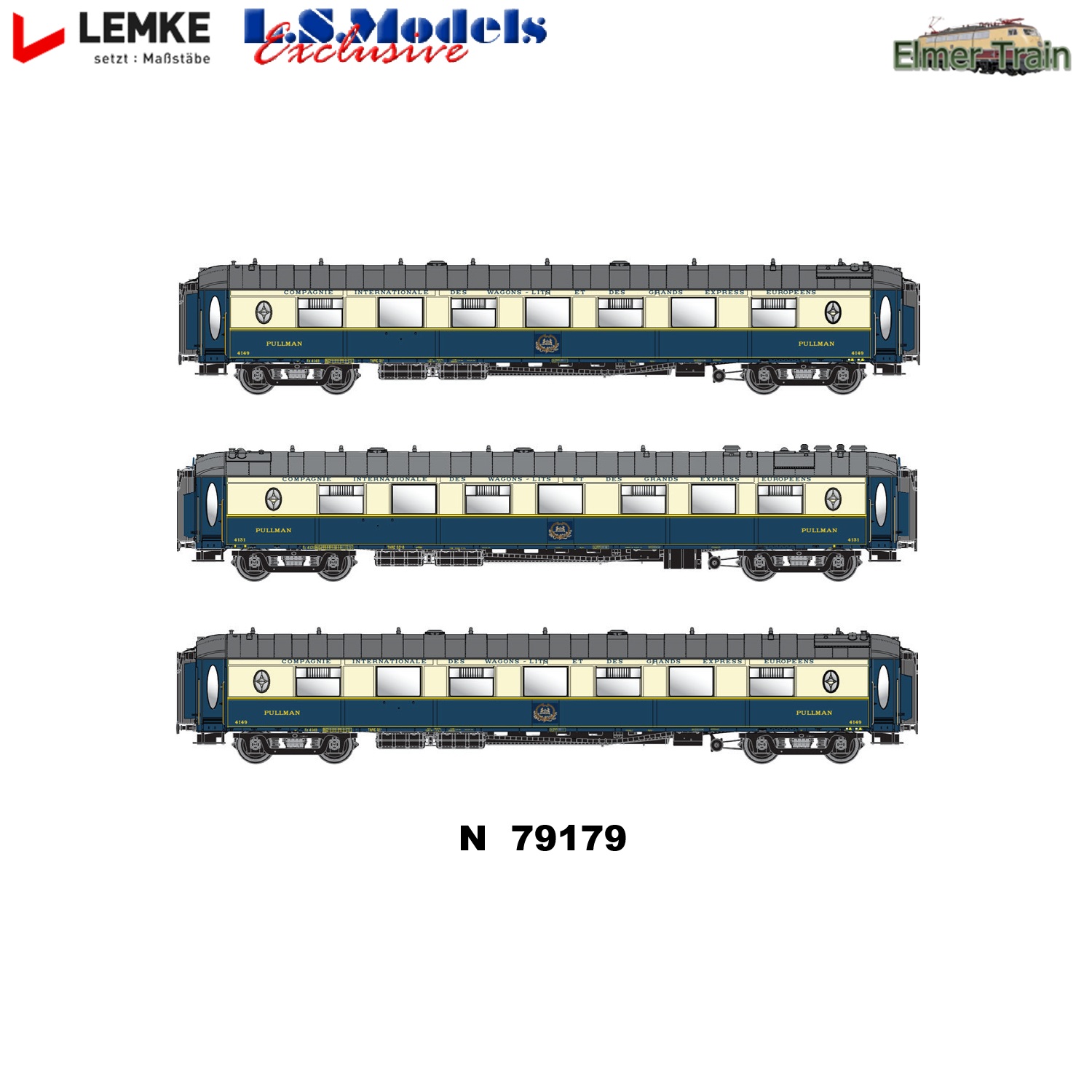 【予約】(N) オリエント客車3輌セット WP+WPc+WP 1956 CIWL Ep3c