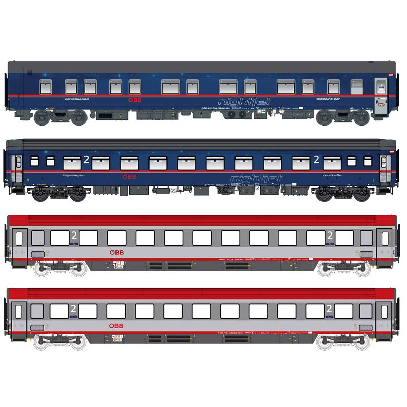 【予約】Nightjet 408 客車4輌セット OeBB Ep6
