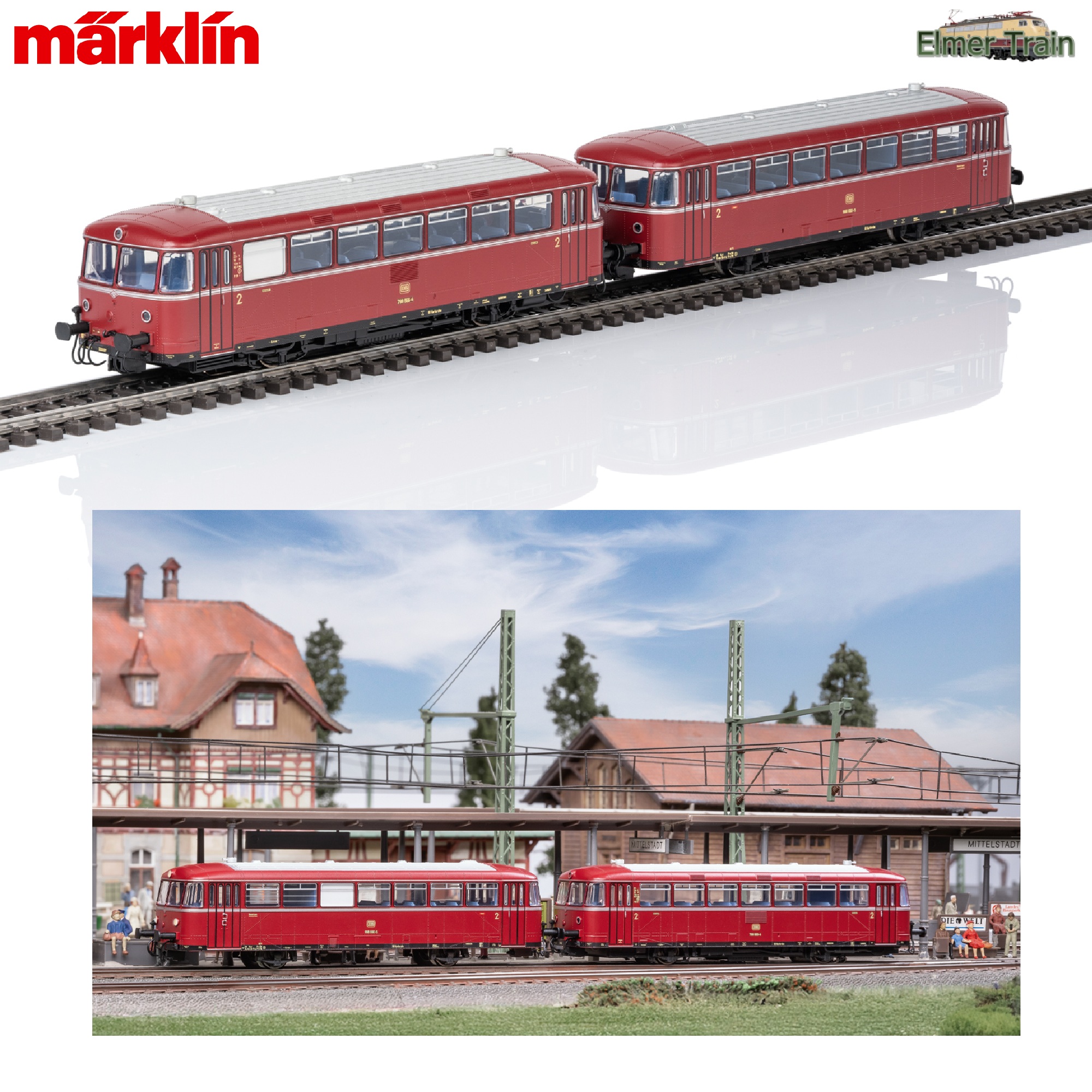 【予約】レールバス 2両セット  BR 798 BR 998 クリムゾンレット  DB Ep4 mfx Sound 室内灯付き