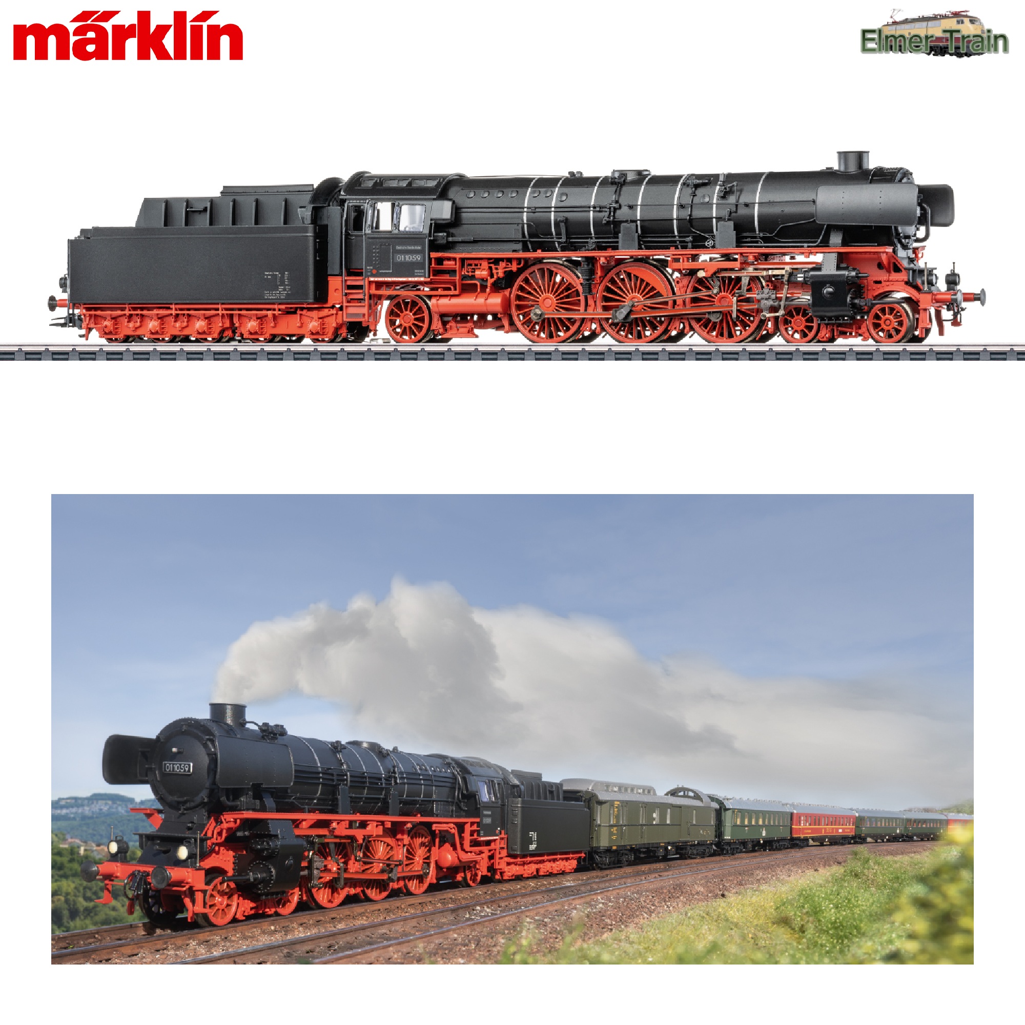 【予約】SL BR 01 1059 黒塗装・ボイラーバンド銀 DB Ep3 mfx Sound 走行音連動発煙装置付き