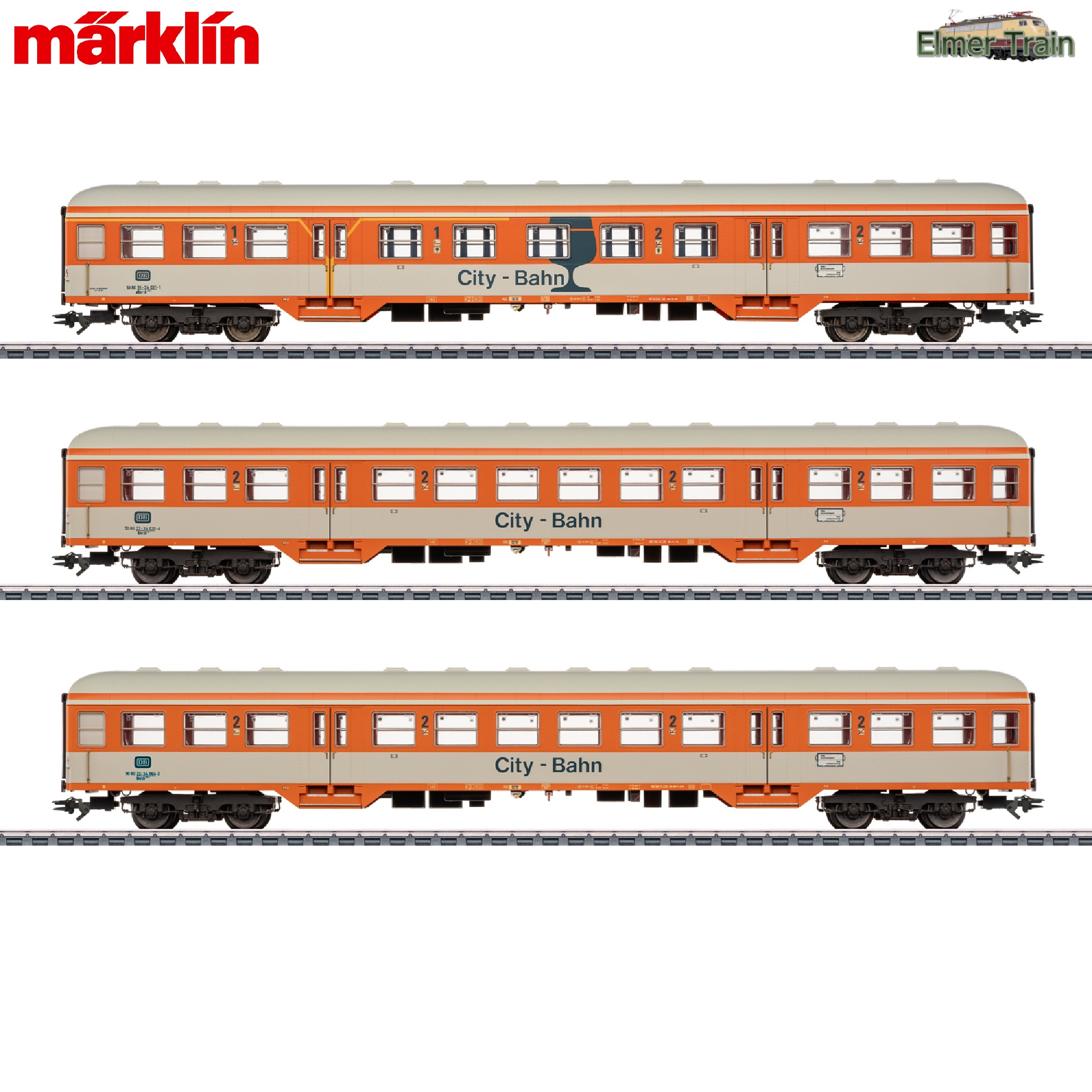 【予約】City Bahn 客車3輌セット DB Ep4 他車給電の室内灯付き