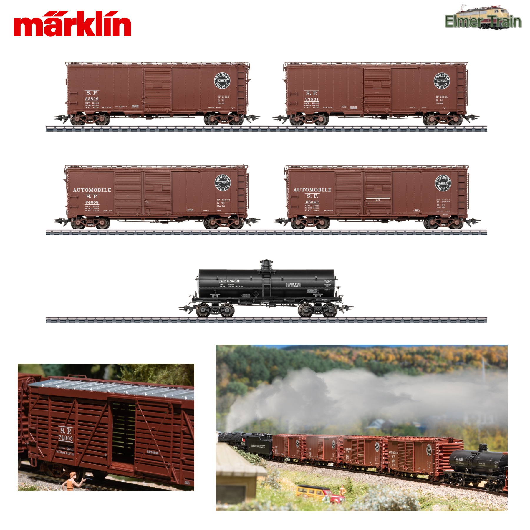 【予約】貨車5輌セット サザン・パシフィック Ep3