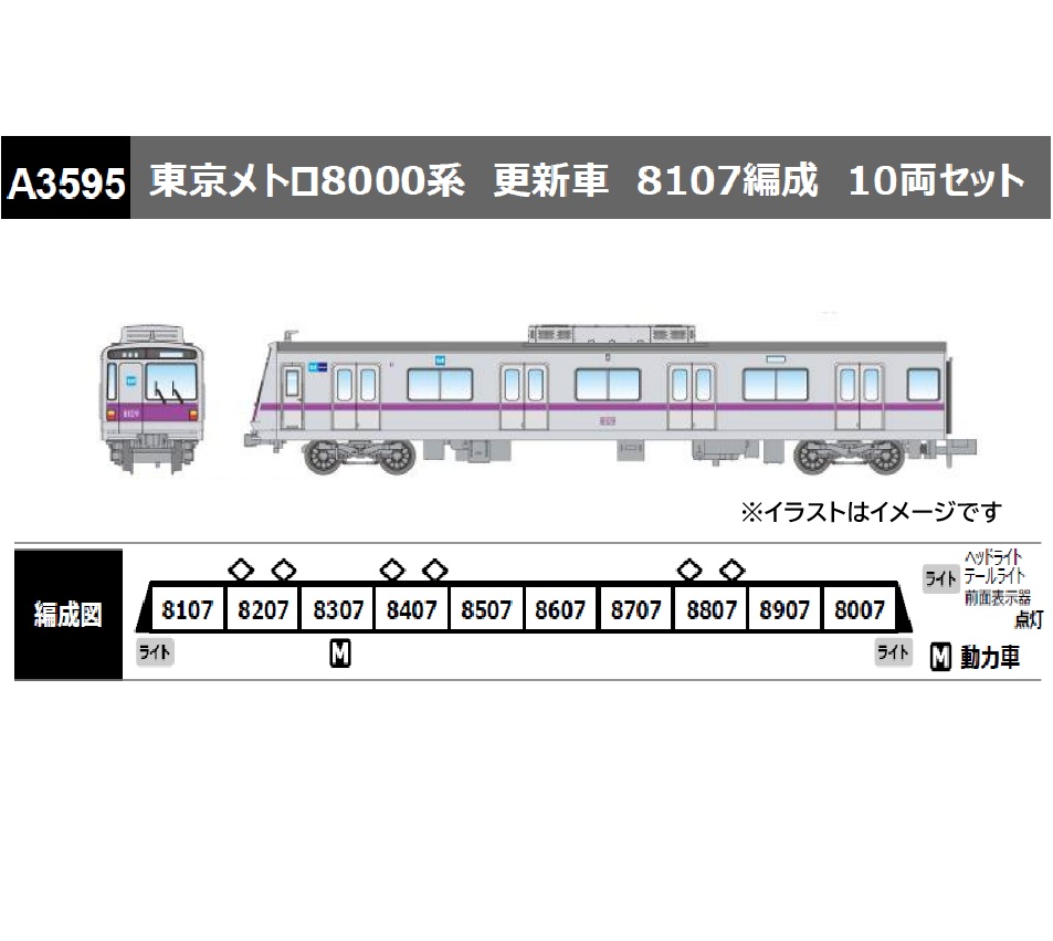 【ご予約】A3595 (N)東京メトロ8000系　更新車　8107編成　10両セット