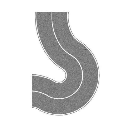 【年末年始SALE】カーブした主要道路(グレー) 4cm幅 N