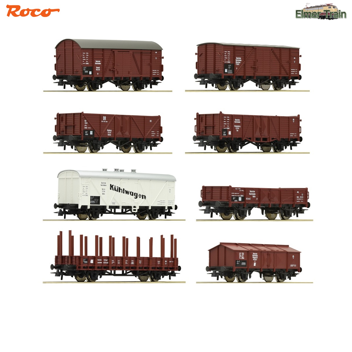 【予約】2軸貨車 8輌セット DRG Ep2