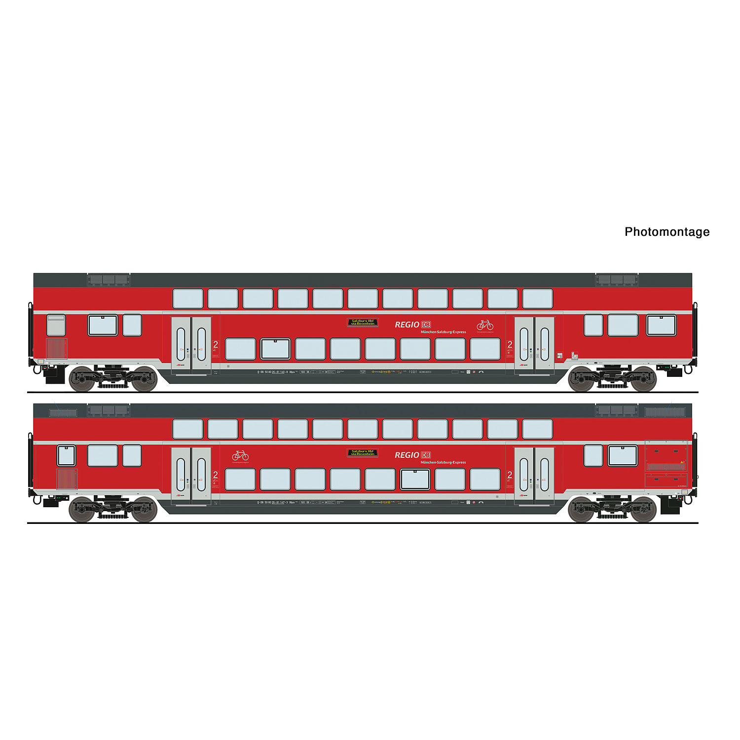 DB Regio 二階建て客車2輌セット DBAG Ep6 室内灯付き