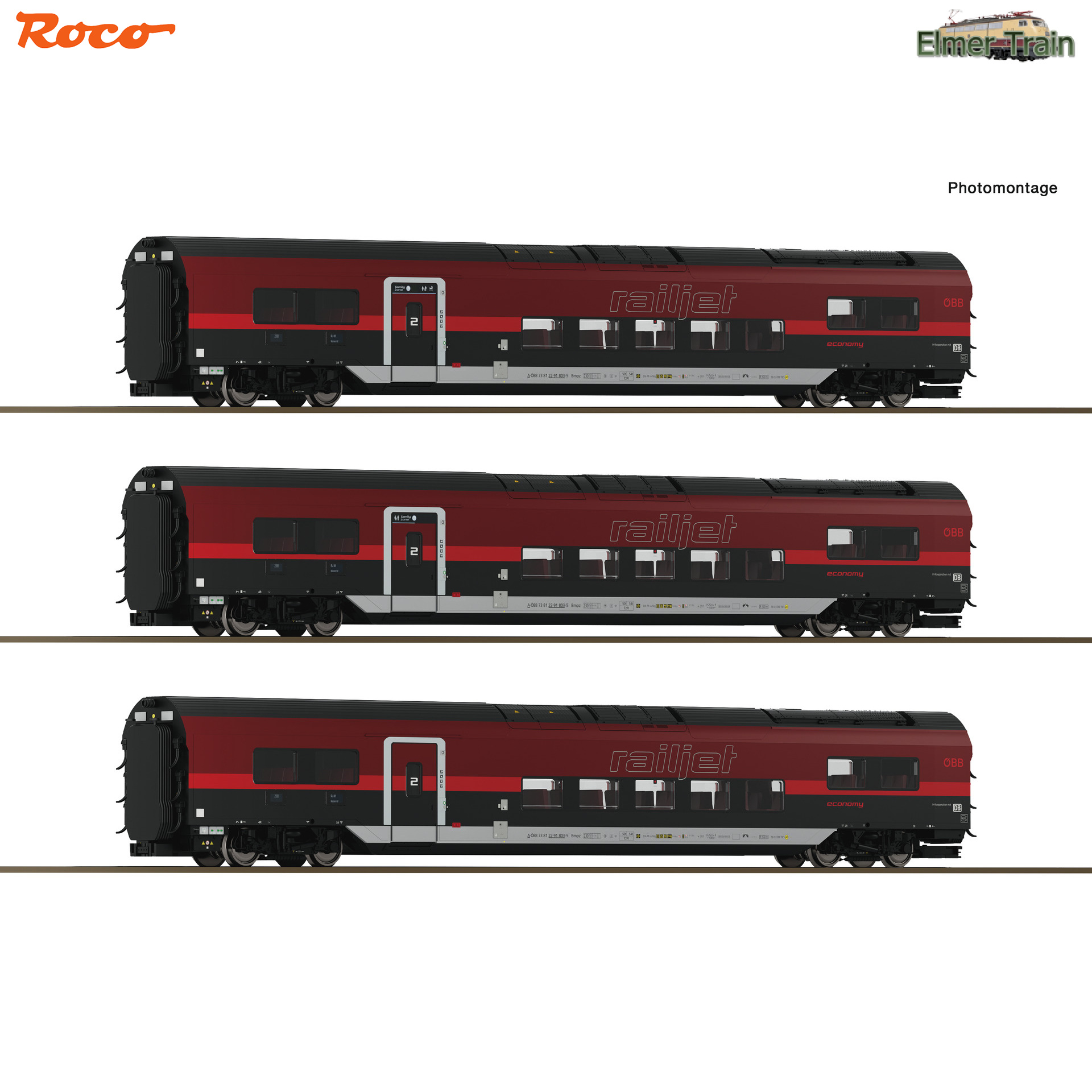 【予約】Railjet 2 セット2 増結用3輌 OeBB Ep6
