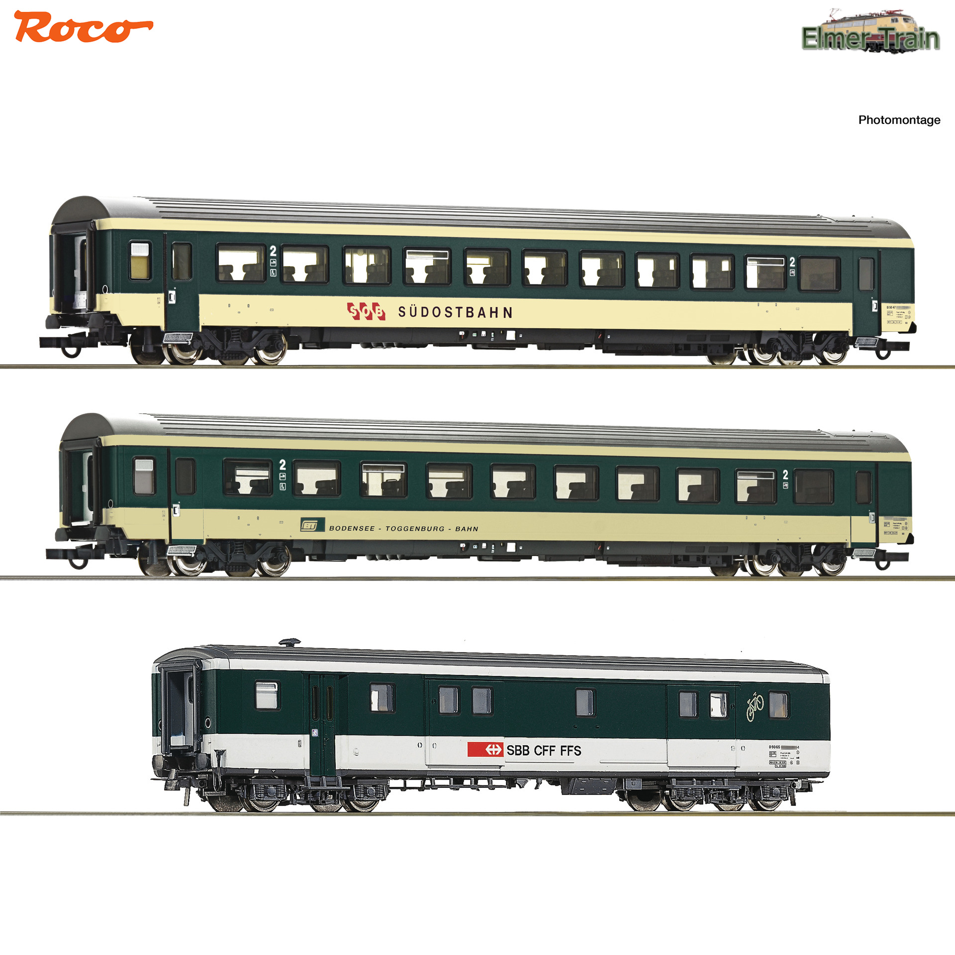 【予約】Voralpen-Express セット1 荷物車入り客車3輌セット SOB/BT/SBB Ep4 Ep5