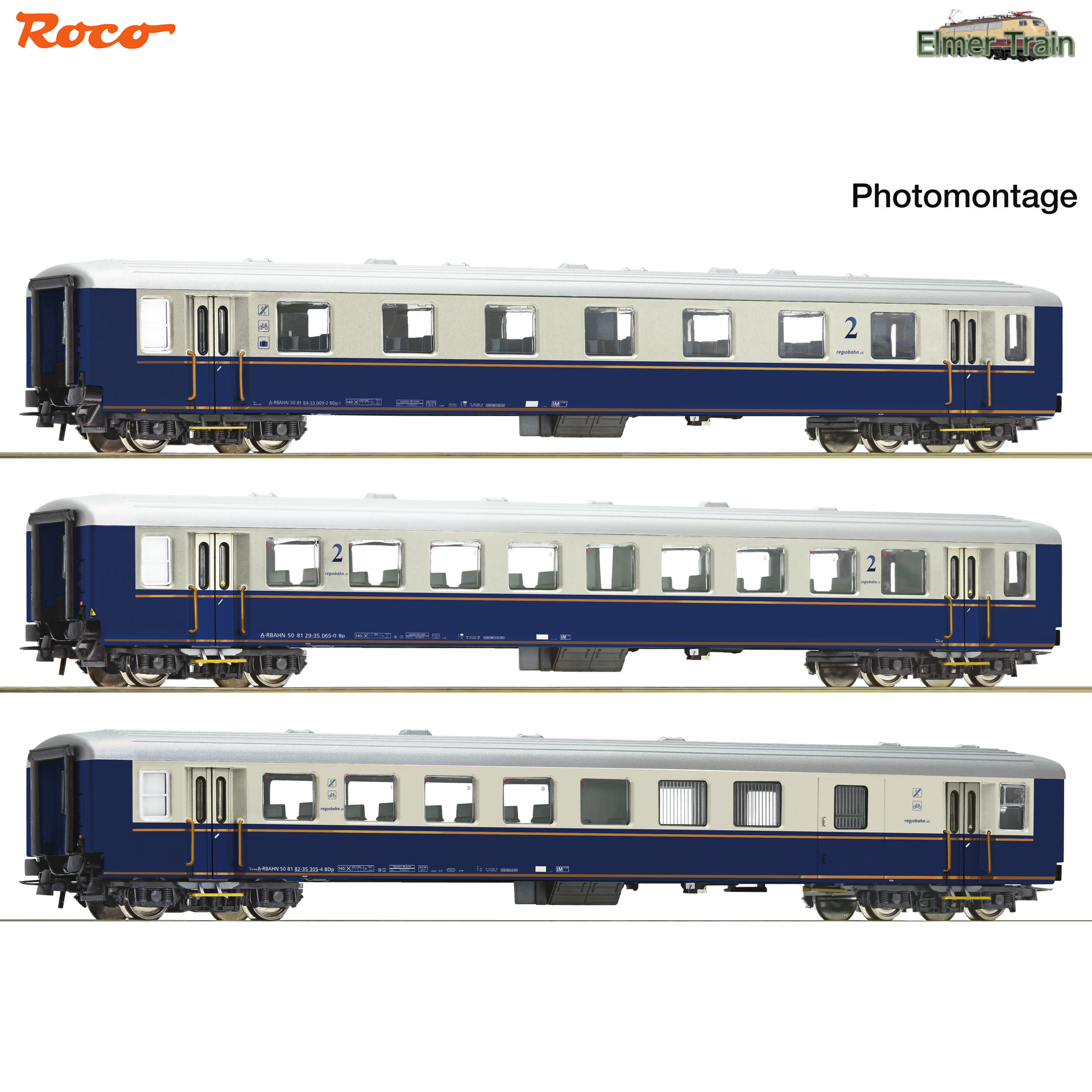 【予約】観光列車用シュリーレン客車 3輌セット Regiobahn Ep6