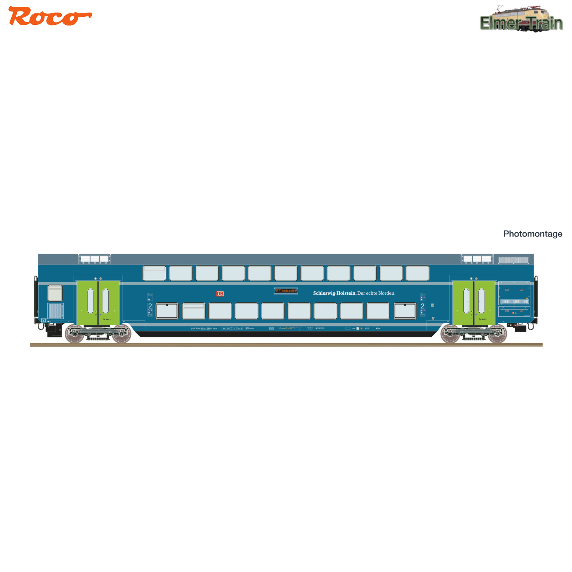 【予約】AC仕様 DB Regio 二階建て客車 Schleswig-Holstein カラー DBAG Ep6 デジタル対応室内灯付き