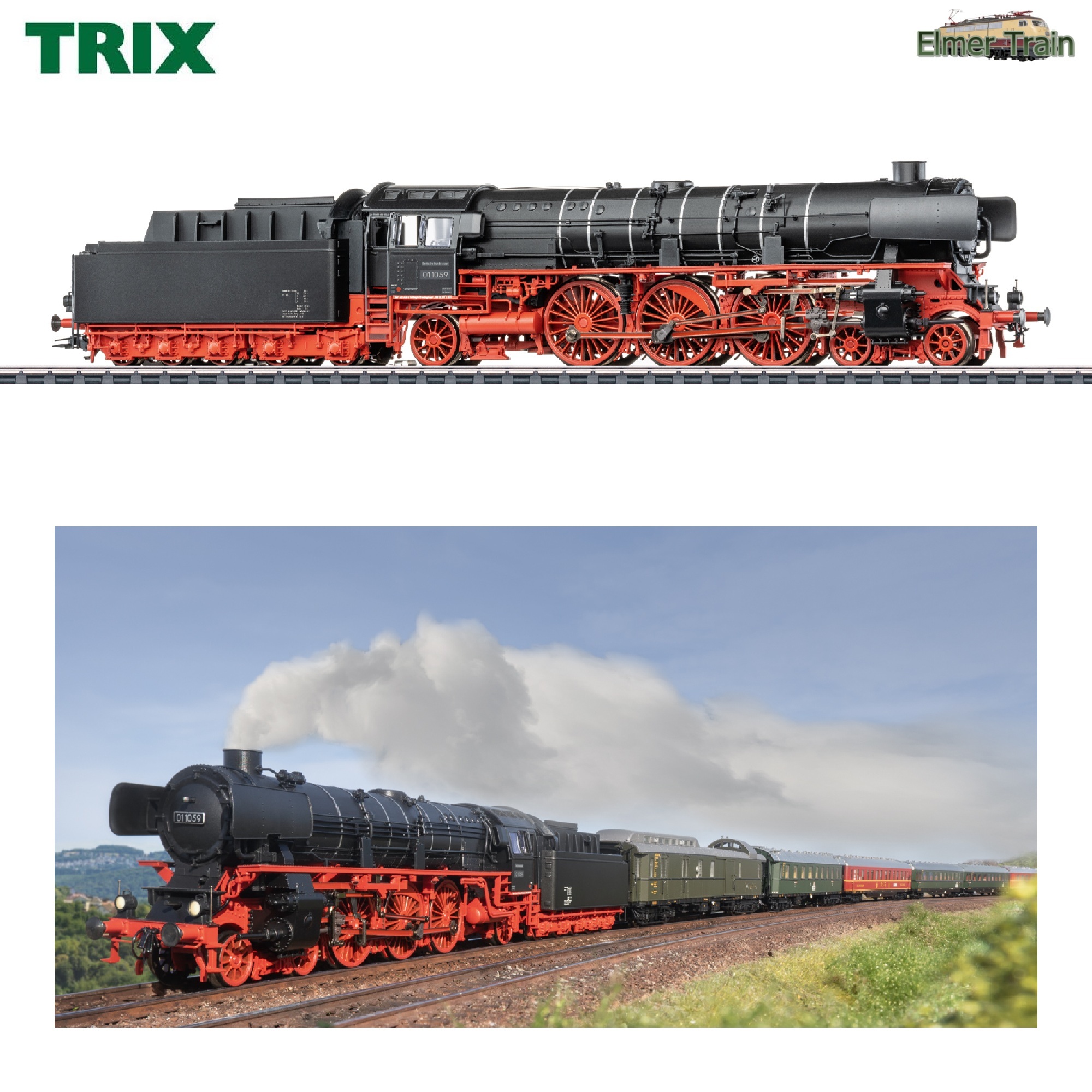 【予約】SL BR 01 1059 黒塗装・銀バンド DB Ep3 DCC Sound 走行音連動発煙装置付き