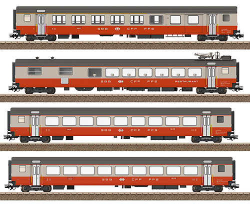 【予約】Swiss Express 客車4輌セット SBB Ep4 室内灯付き